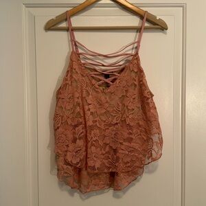 Mauve Pink Lace Top